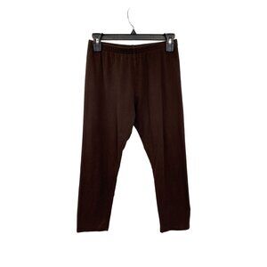 Moda International Cropped Stretch Pants Leggings Womens M Used Brown